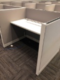 Qty of 6 4-station cubicle systems with rolling multimedia cart.