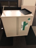 Qty of commercial steel cabinets and shelving