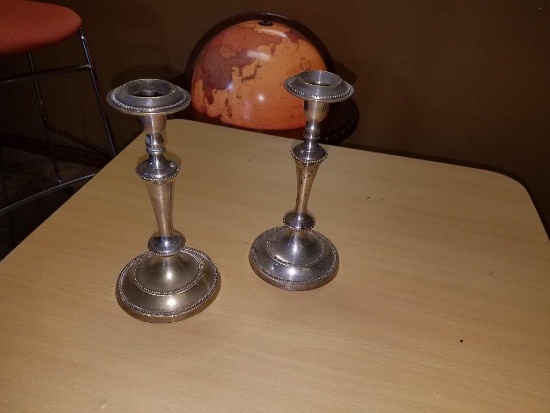 Lot of 2 Candlestick Holders 8" tall