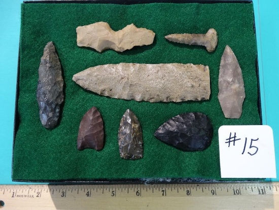 Qty of (8) Texas Paleo Points and Tools