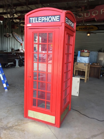 Vintage Red Wood London-style Telephone Box