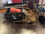 Heavy duty shop cart and power cords and lights