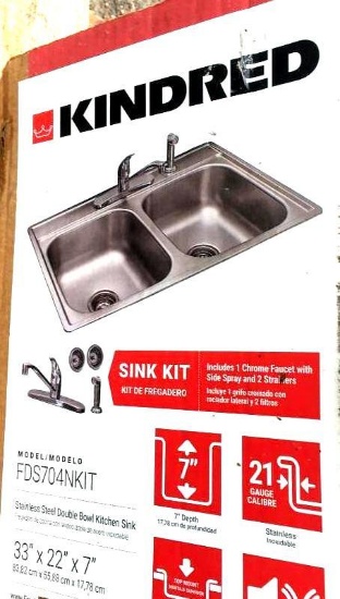 Kindred 7" Sink Kit and 1 Chrome Faucet