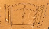 Style Selections- Fireplace Screen and Tool Set - Eggshell Black Finish