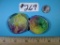 Pair of Multicolored Cabochon Solar Quartz Slices