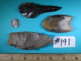 Qty of (3) Paleo Period Artifacts