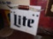 Miller Lite Steel Longhorn Bar Sign