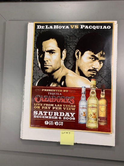 Unopened case of De La Hoya-Pacquiao Dec 2008 Cazadores Promotional Posters