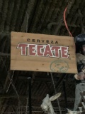 Tecate Wood Hanging Sign