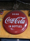 Vintage Round Porcelain Coca Cola Advertising Sign