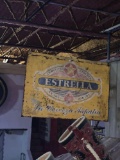 Vintage Corona and Estrella Beer Steel Shingle Sign