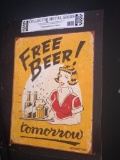 Free Beer Vintage Metal Sign