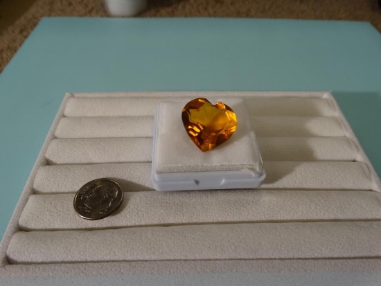 18.65 Ct. Heart Shaped Citrine Fine Loose Gemstone