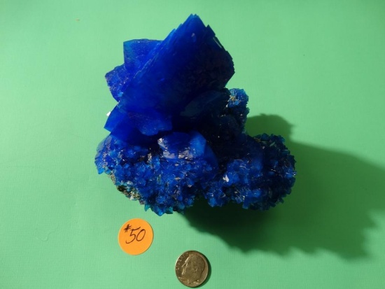 Large Top Luster Electric Blue Chalcanthite