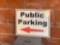 Public Parking Sign with Arrow