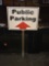 Public parking 2x4ft plastic sign