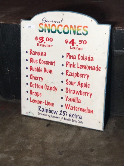 Snocones Sign