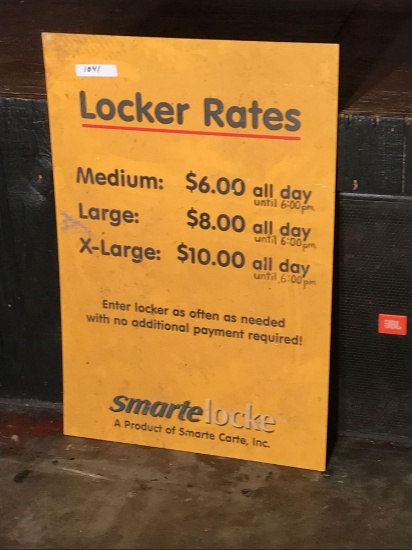 Locker Rates price sign