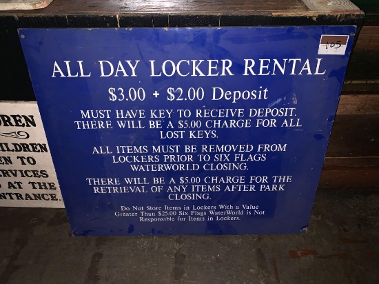 Locker Room Rental Sign