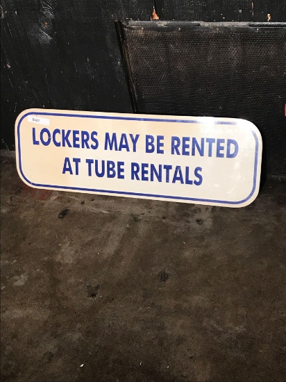 Locker rentals sign