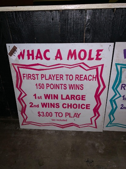 Whac A Mole Game Sign