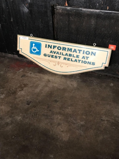 Information Available At Guest Relations Sign