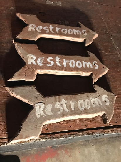 Restroom Arrow Sign