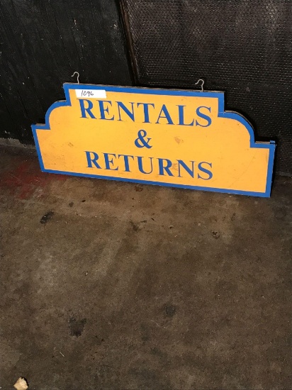 Rentals & Returns Sign