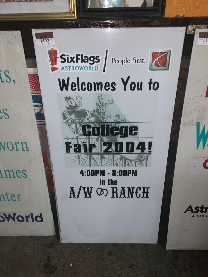 2004 AstroWorld College Fair Sign