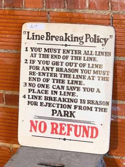 Line Breaking Policy Sign