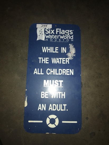 Six Flags WaterWorld Houston Children Must Be With an Adult Sign