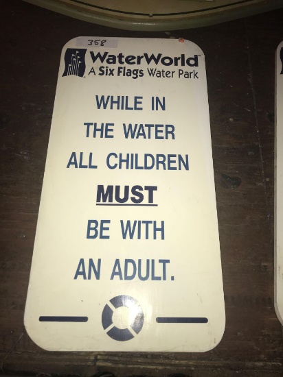 WaterWorld Children Must Be With Adult Sign