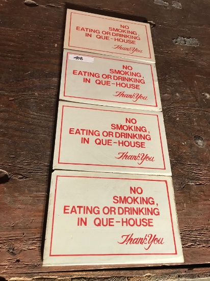 4 No Smoking Eating Or Drinking Signs