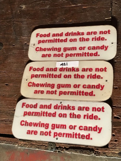 3 Food and Drinks Not Permitted Signs