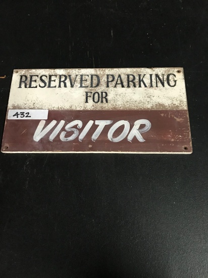 Reserved parking for visitor sign