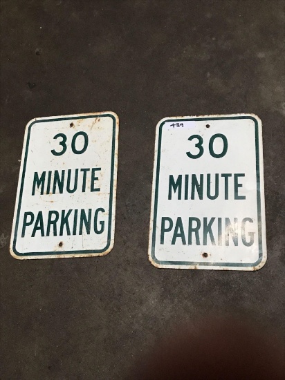 30 minute parking 1ft 6in x 1ft metal signs