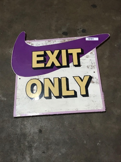 Exit only 2ft 1in x 2ft 3 1/2in wooden sign