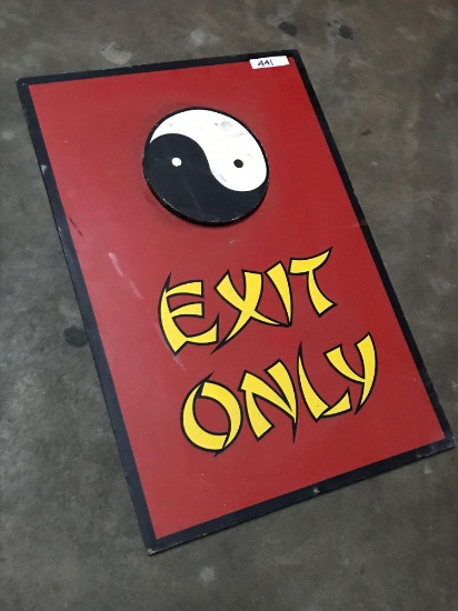 Exit only 3x2ft wooden sign