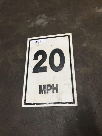 20mph 1ft 6in x 1ft plastic sign