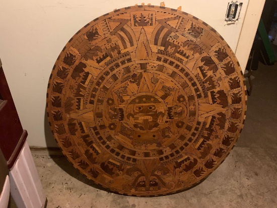 Solid Wood hand-carved Mayan Calendar from "Mayan Mind Bender" Attraction