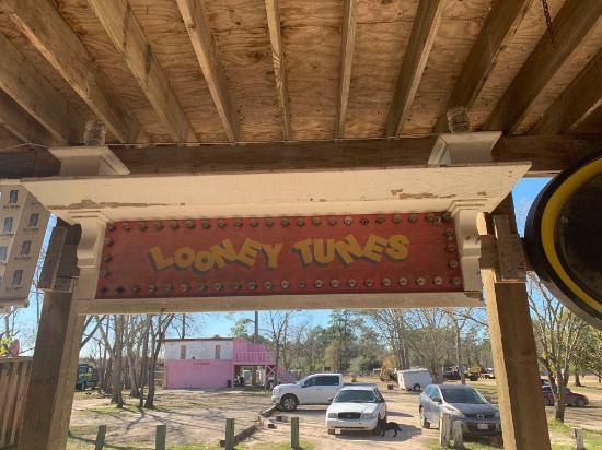Working Looney Tunes Marquee AstroWorld Attraction Sign