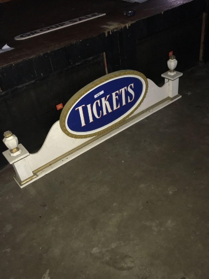 Tickets sign 1ft 9in x 5ft 9 in wooden sign