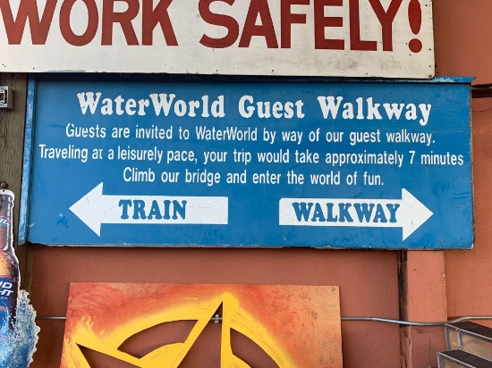 WaterWorld Guest Walkway Sign