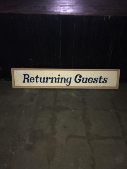 Returning guest 9in x 4ft wooden sign