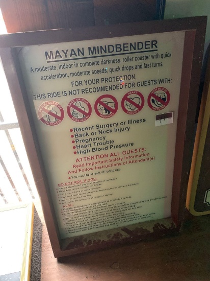 Mayan MindBender Instructional Ride Sign