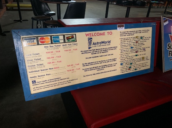 AstroWorld Pricing Sign