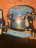 Bugs Bunny and Sylvester The Cat Fiberglass Lost Parents Statue/Sign