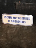 Locker rentals sign