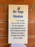 Six Flags Houston Extremely Crowded Sign