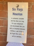 Six Flags Houston Extremely Crowded Sign